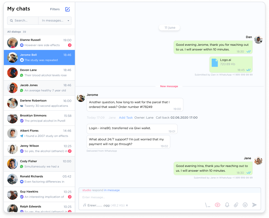 Umnico chat center for HR agencies