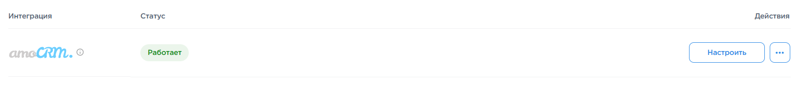 успешное подключение amoCRM к Umnico