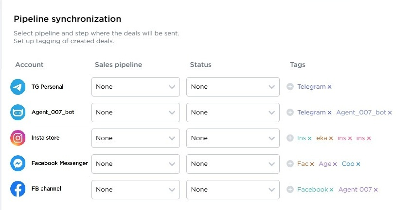 AmoCRM pipeline sync