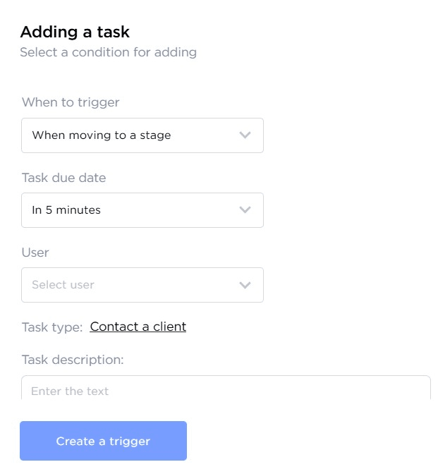 Trigger: adding tasks