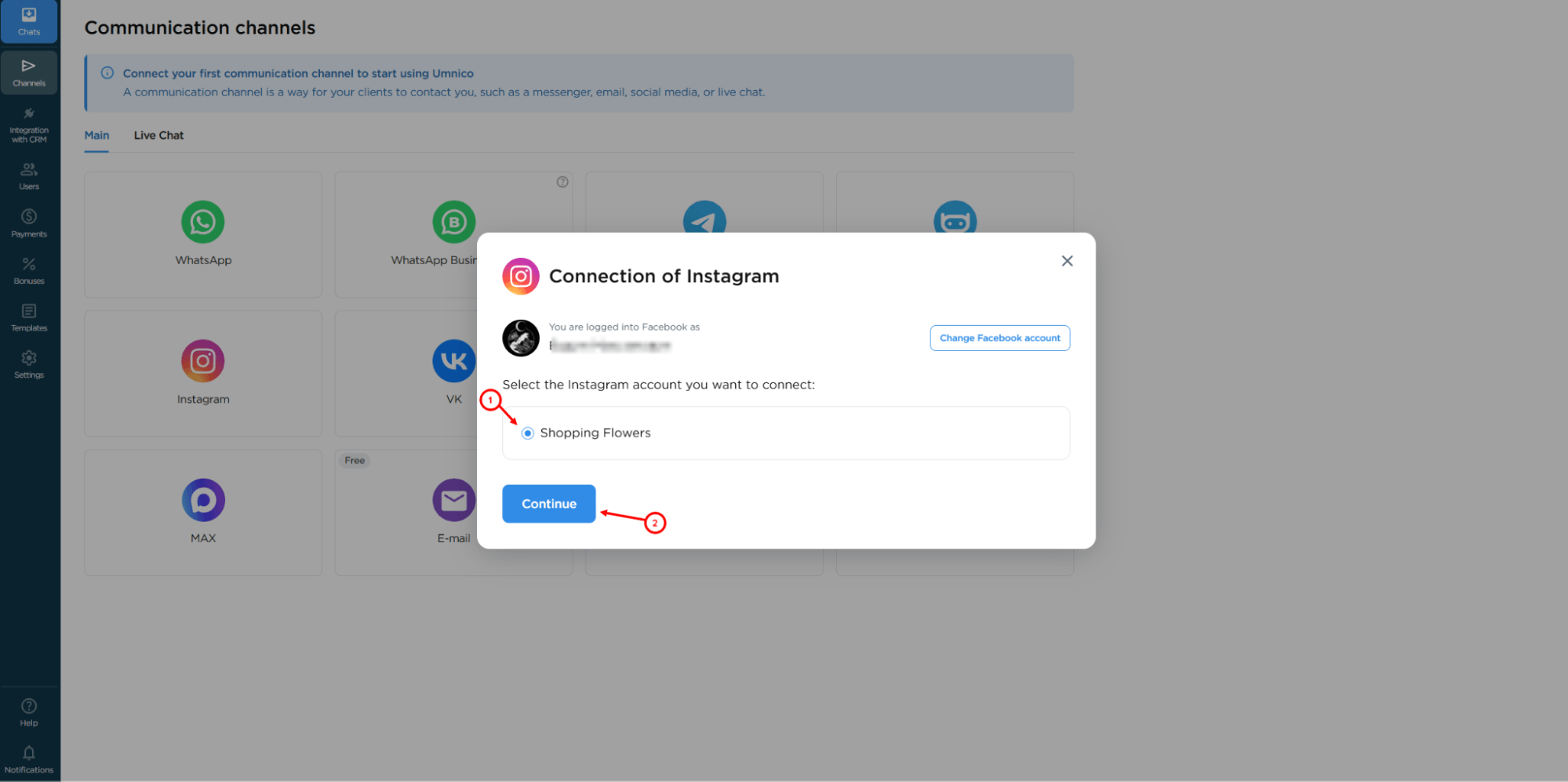 connection of Instagram