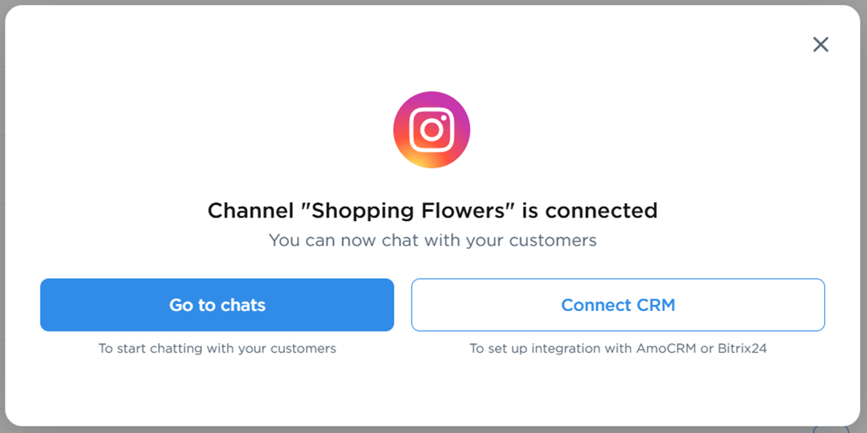 Connecting Instagram account