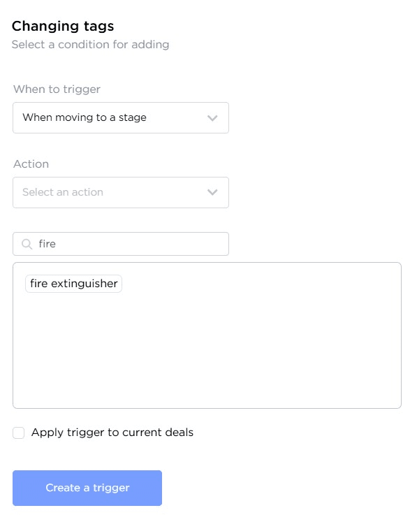 Trigger: changing tags