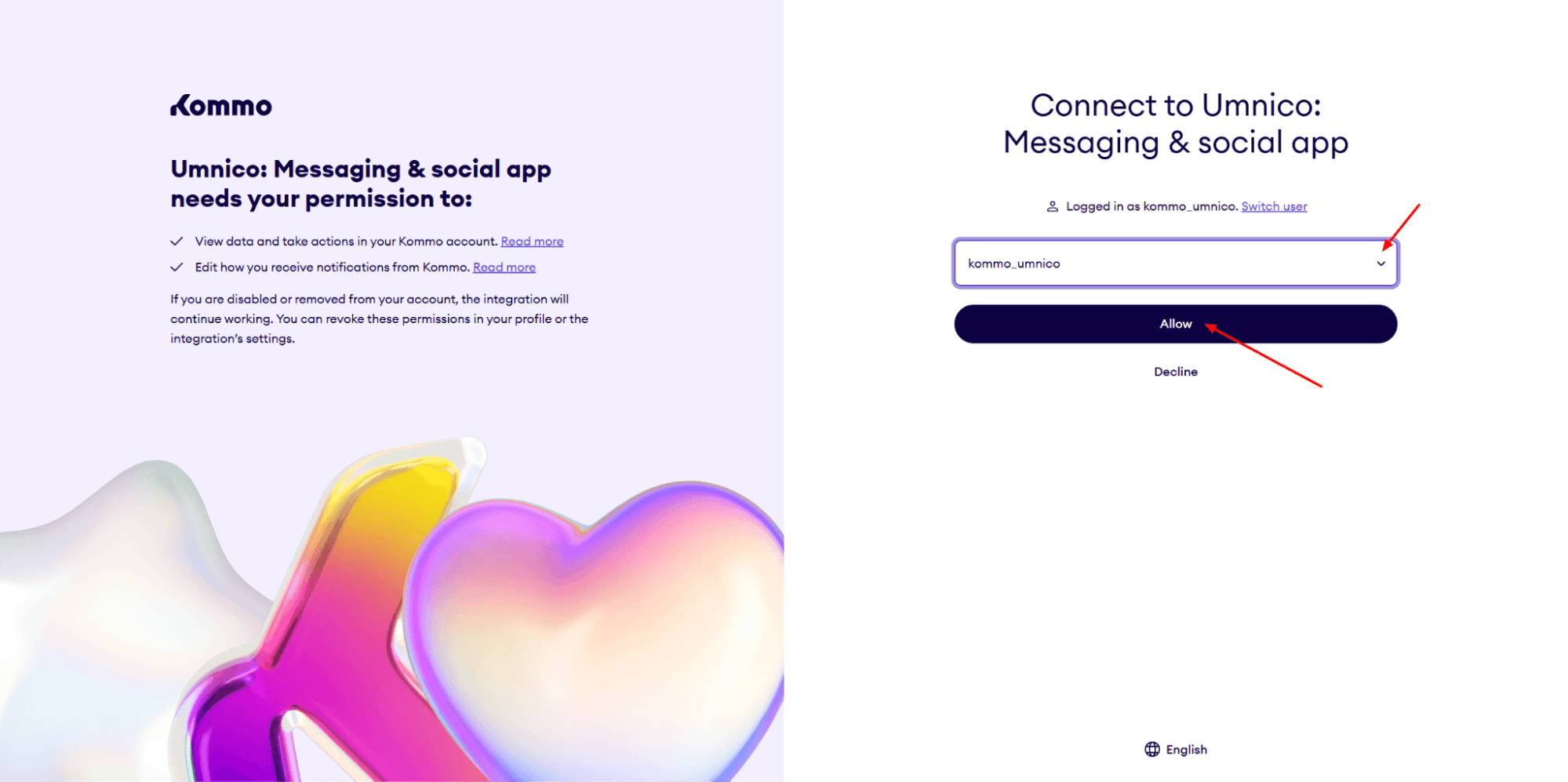 Granting access to Kommo