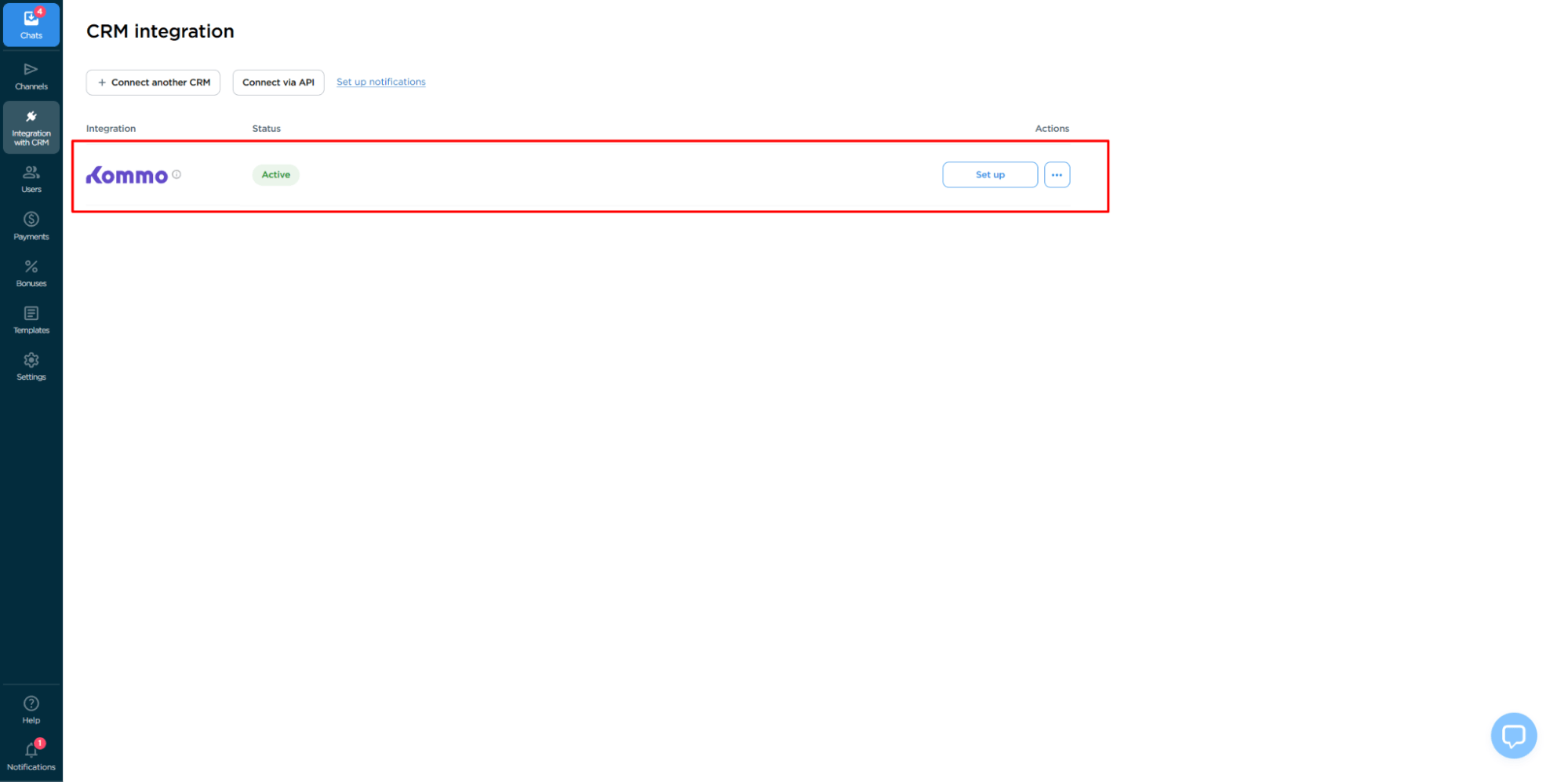 Umnico successfully integrated into Kommo