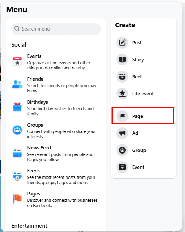 Facebook Business Page