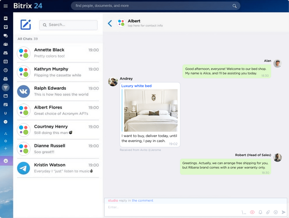Viewing the listing and exchanging photos