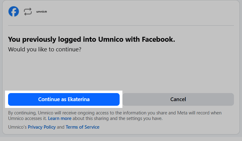 Facebook authorization