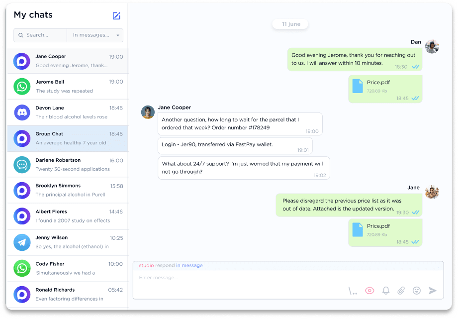 Team collaboration in group chats