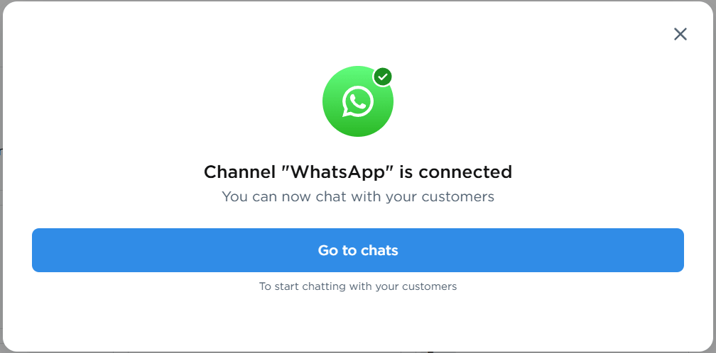 WhatsApp successful connection to Umnico