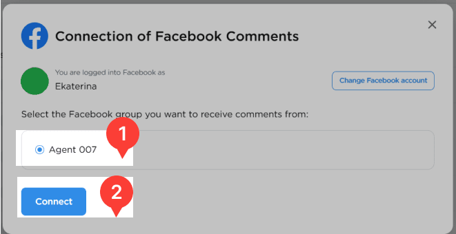 Connecting Facebook Page