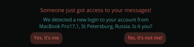 Telegram login notification