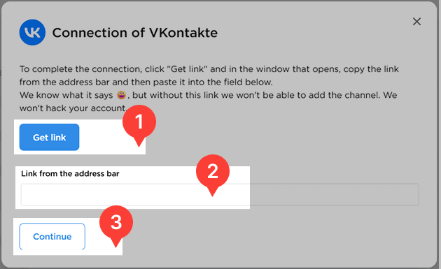 Conecting VKontakte account