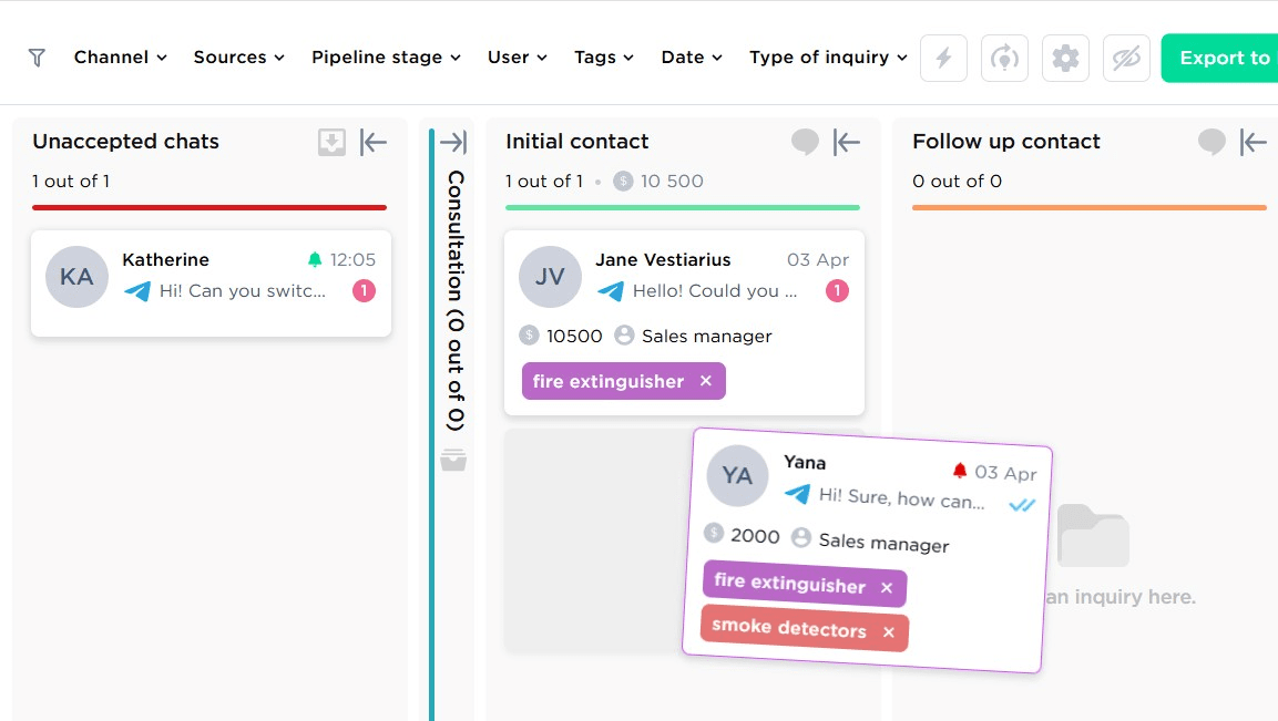 Drag-and-drop option