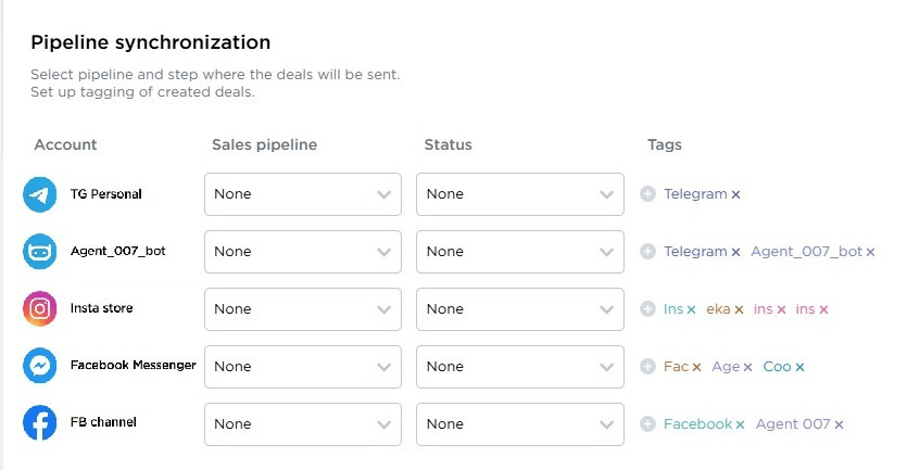 AmoCRM pipeline sync