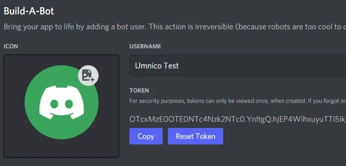 Token de bot no Discord
