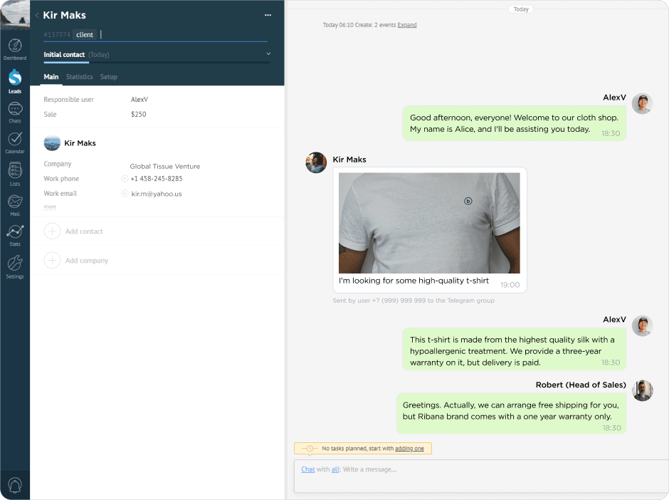 Supervise your staff communication right in amoCRM