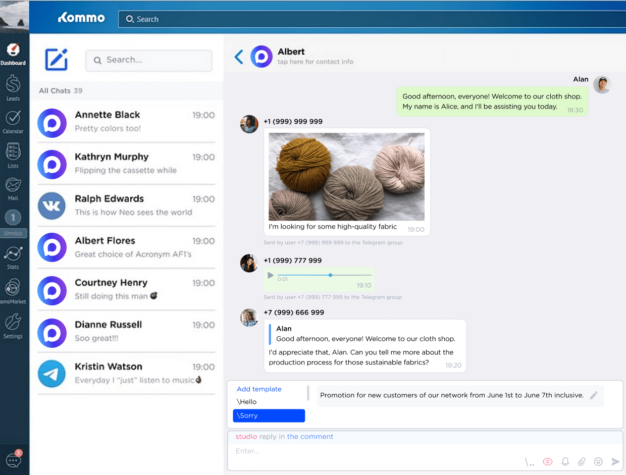 MAX in Kommo and amoCRM, Umnico widget