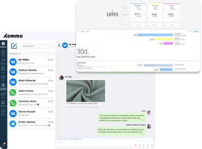 Client details in amoCRM and chat supervision with Umnico