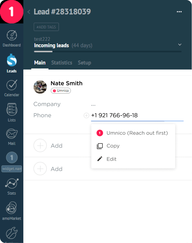 Reach your client first through WhatsApp in amoCRM