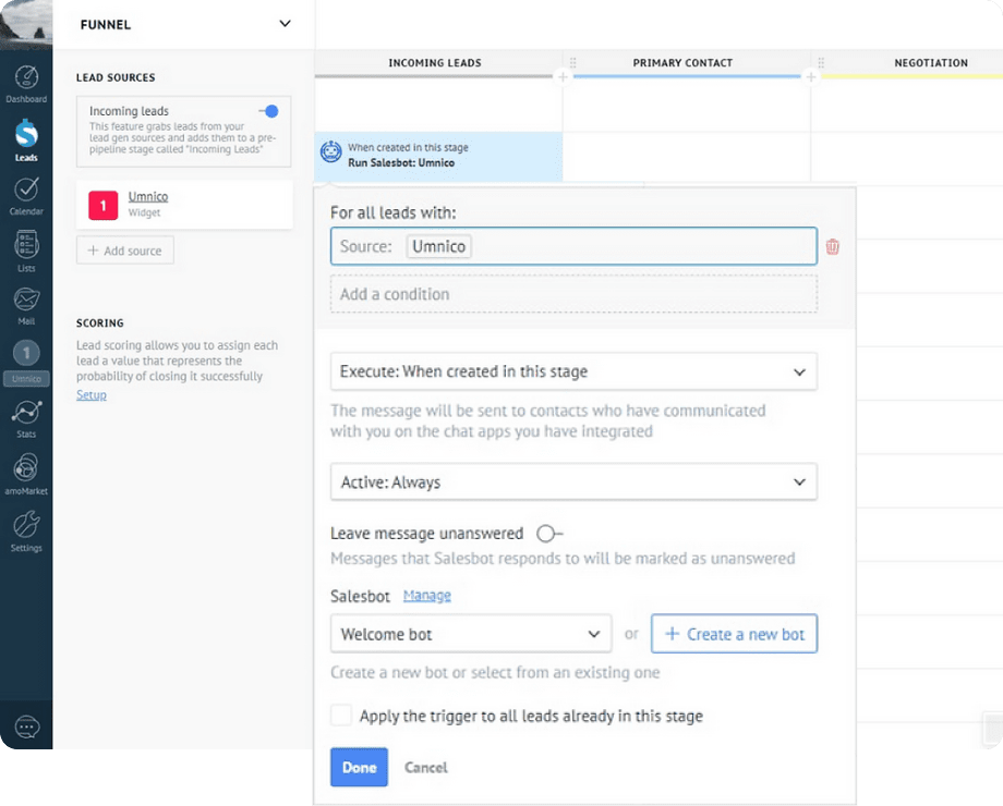 Bulk messaging with WhatsApp and amoCRM