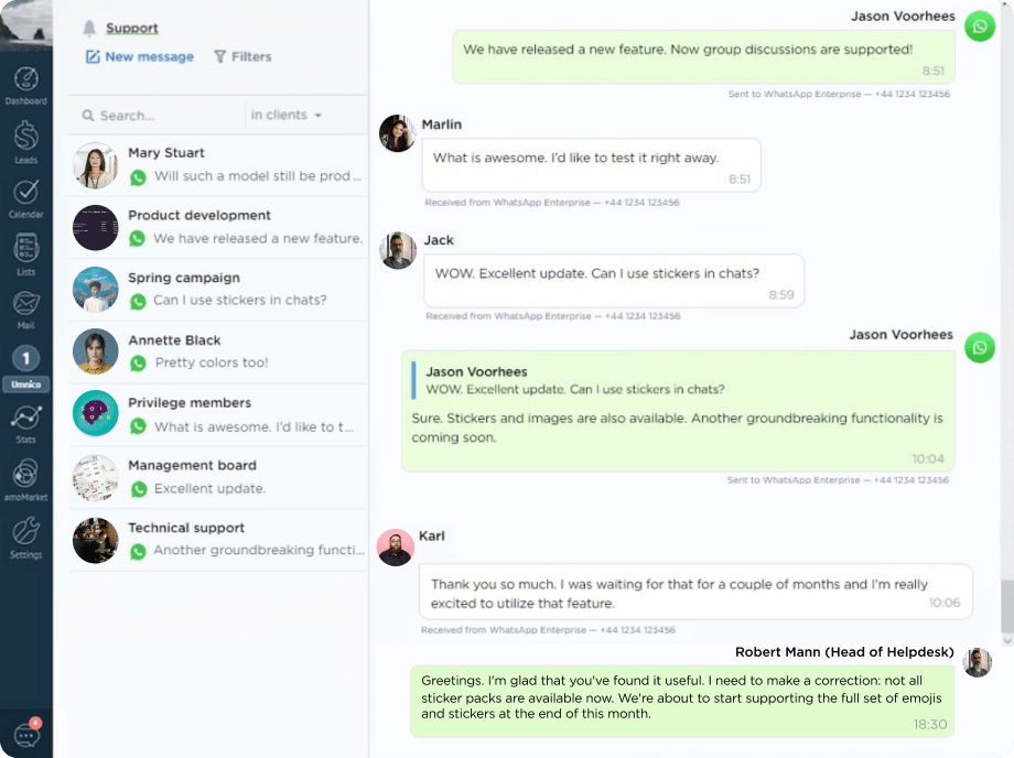 Monitor and analyze your business communication in Umnico Widget