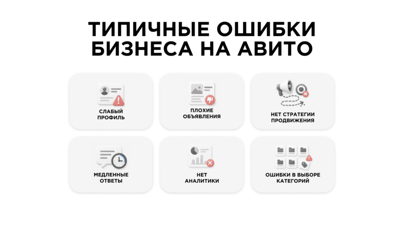 Типичные ошибки бизнеса на Авито