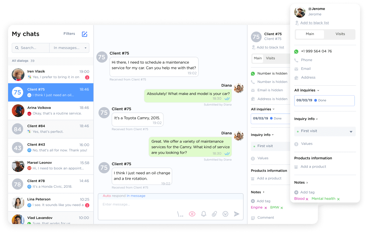 Customer data securing in Umnico Inbox
