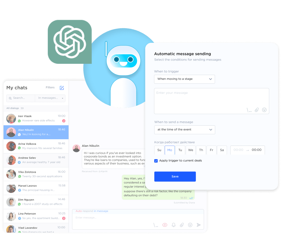 Automatic inquiries distribution in Umnico Inbox and a GPT4 chatbot