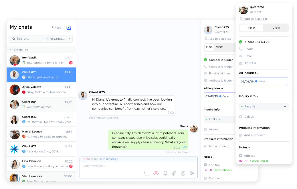 Customer data is stored and securing in Umnico Inbox