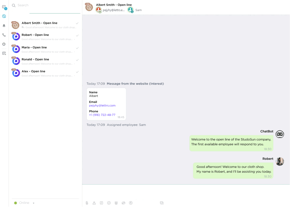 Reach out to your client first via MAX in Bitrix24 CRM