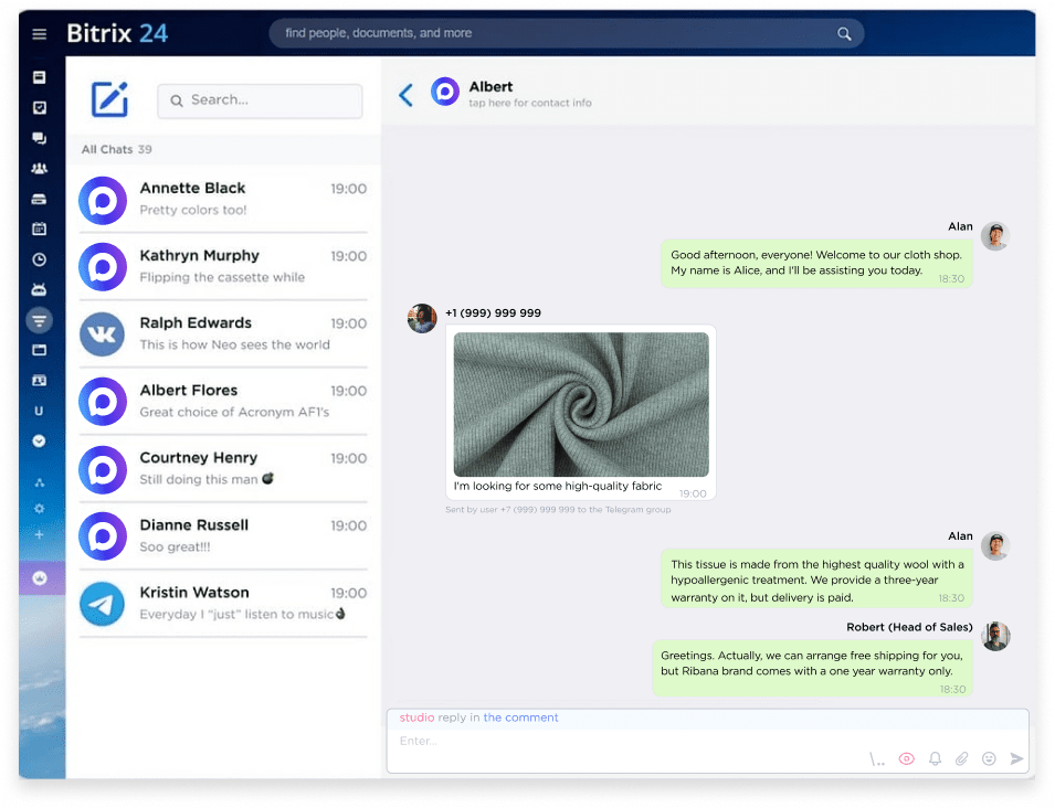 Employees chat supervision in Bitrix24