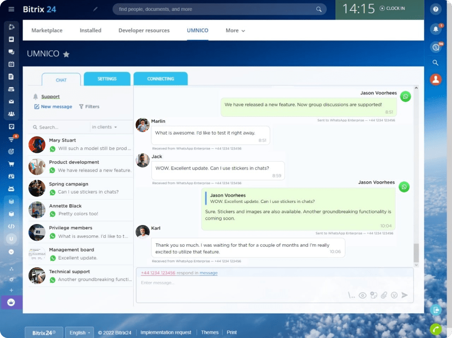Umnico - one widget to process all inquiries