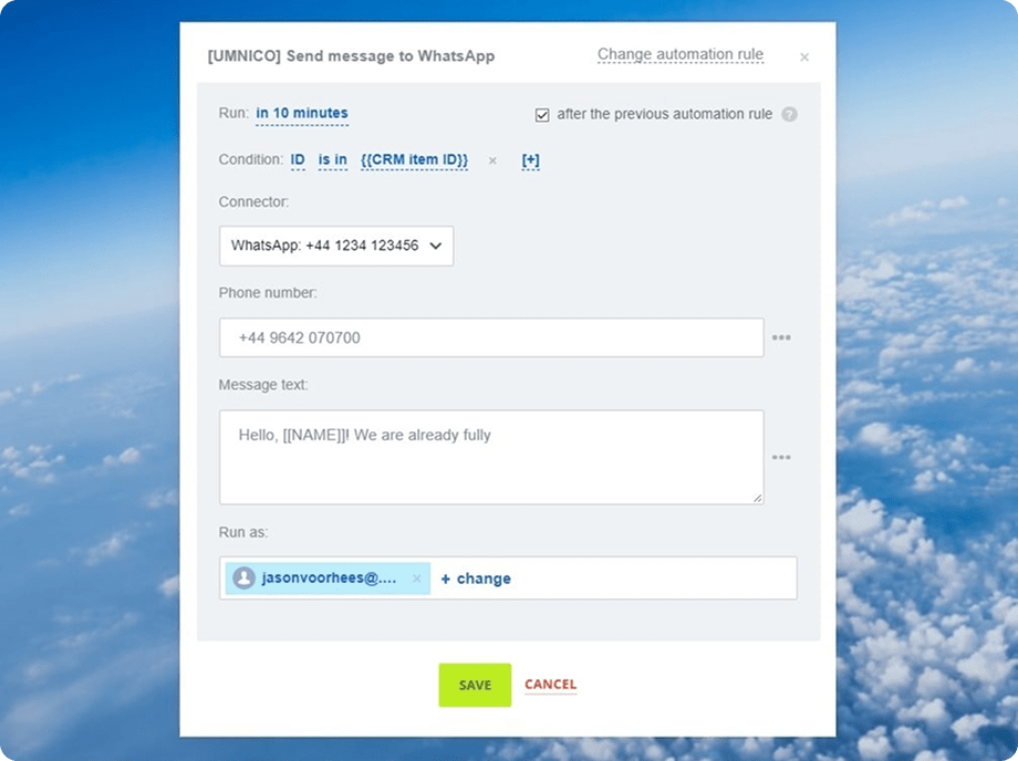 Mailing with WhatsApp and Bitrix24 CRM