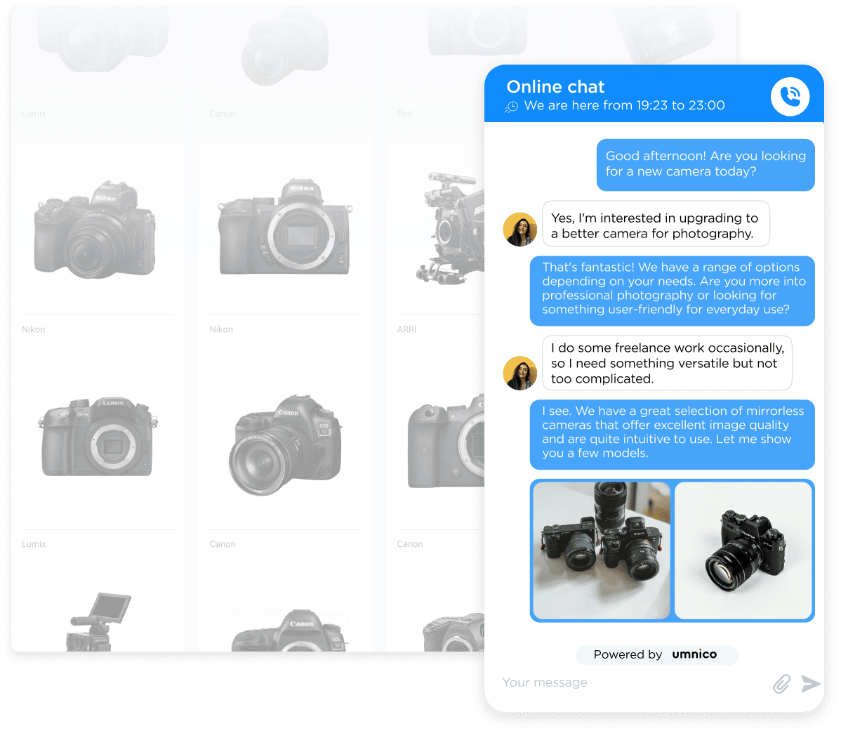 Ecommerce website chatbot conversation sample