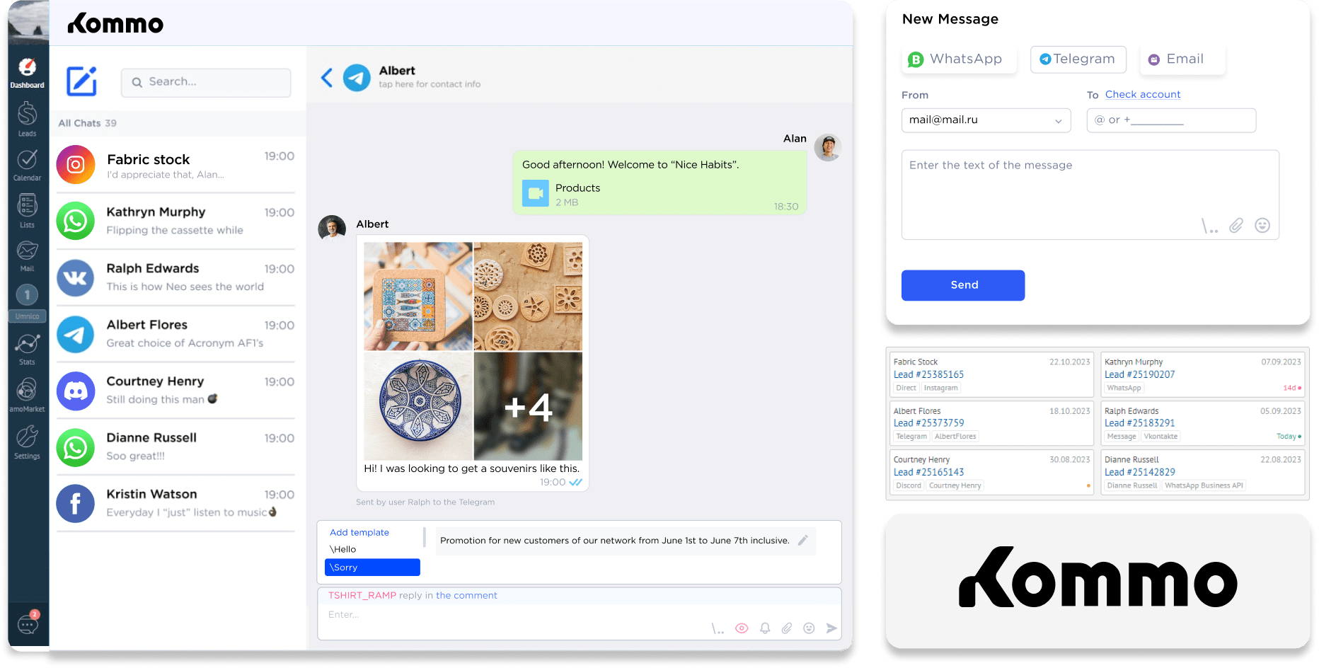 Umnico app in amoCRM