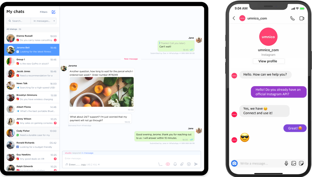 Instgarm Integration and Instagram CRM by Umnico