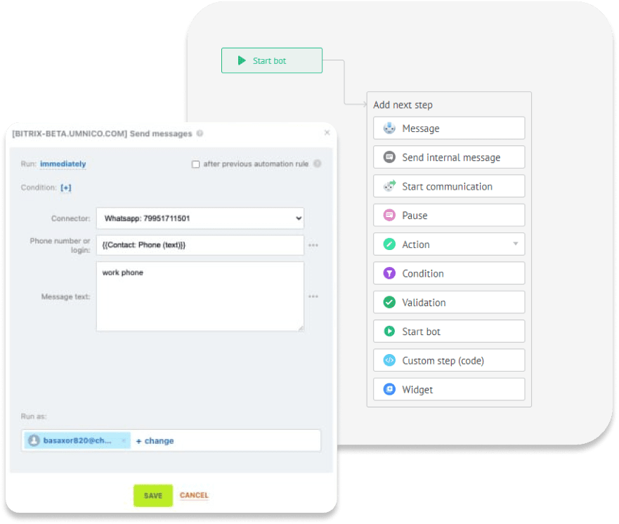 Bitrix24 processes settings