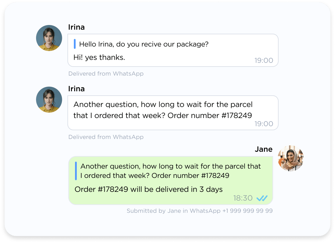 Delivery status tracing in Umnico