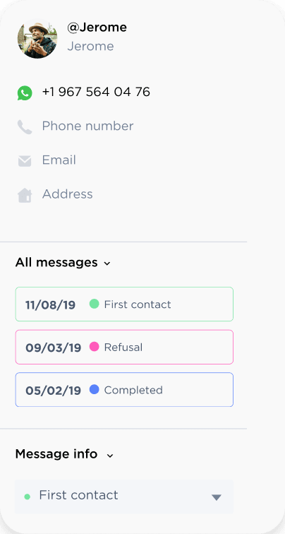 Chat statuses in Umnico Inbox for online schools