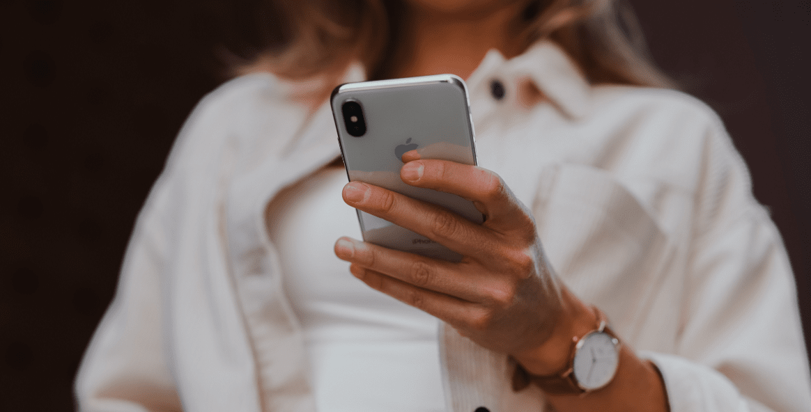 Chatting via WhatsApp on the go