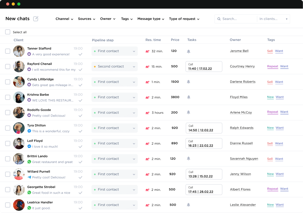 All email inquiries in one window of Umnico’s shared mailbox and CRM