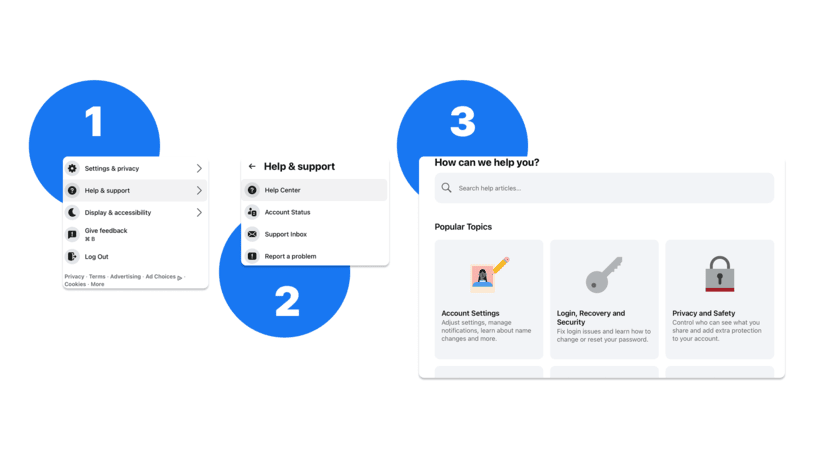 Accessing Facebook Help Center