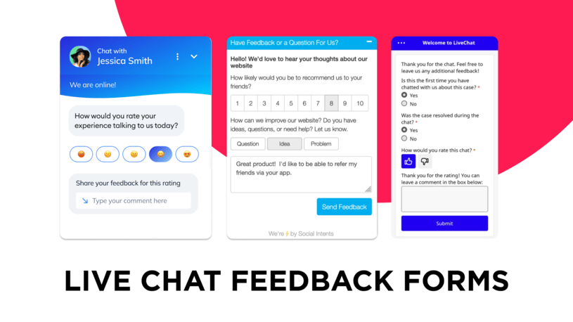 Live chat feedback form examples
