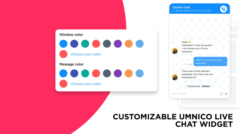 Customizable Umnico live chat widget