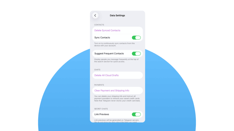 Telegram contacts re-syncing