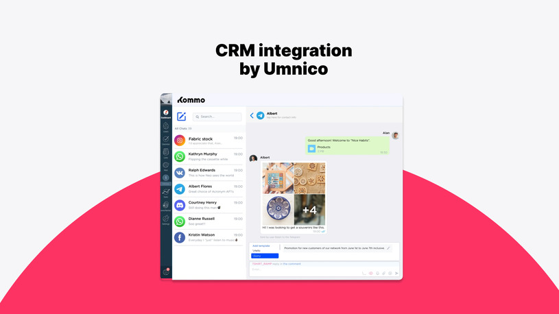 CRM integration with messengers by Umnico