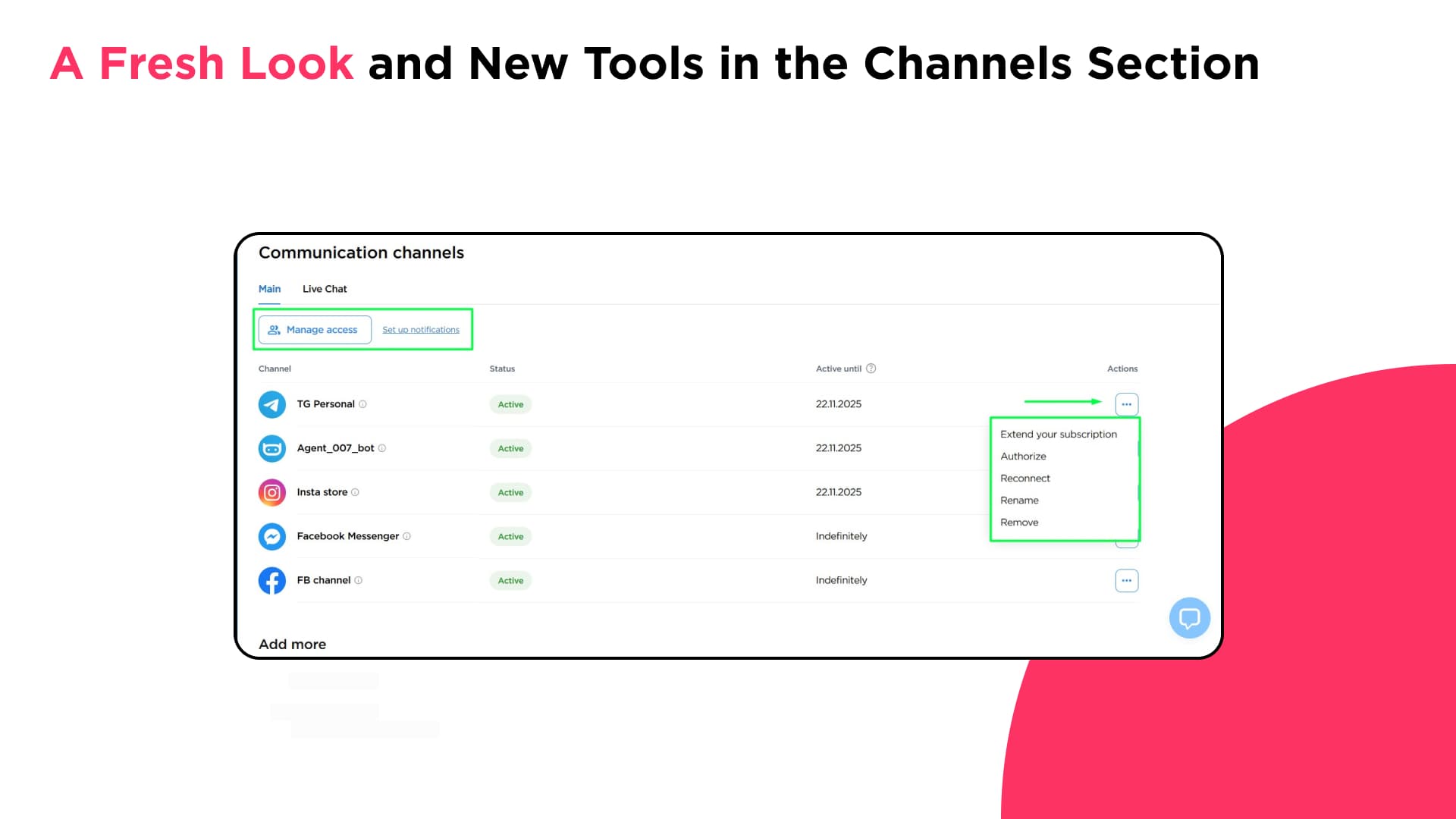 A Fresh Look and New Tools in the Channels section