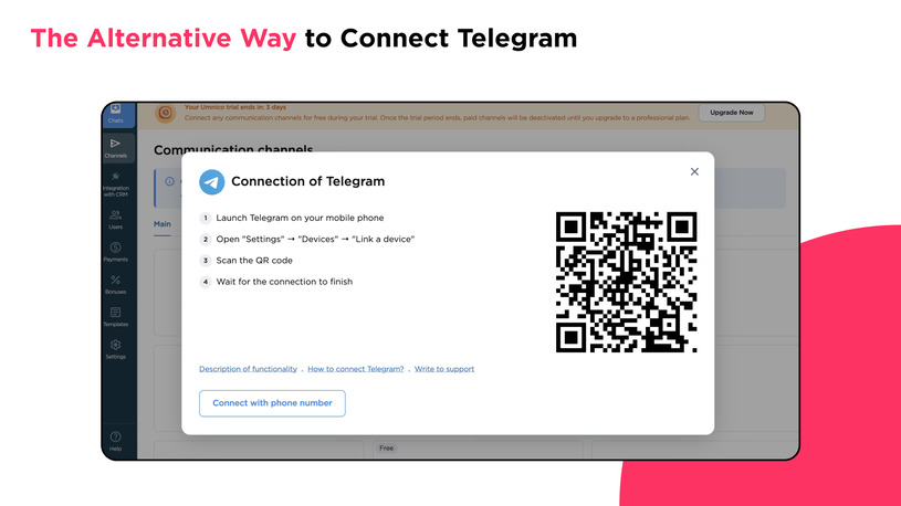 The alternative way to connect Telegram