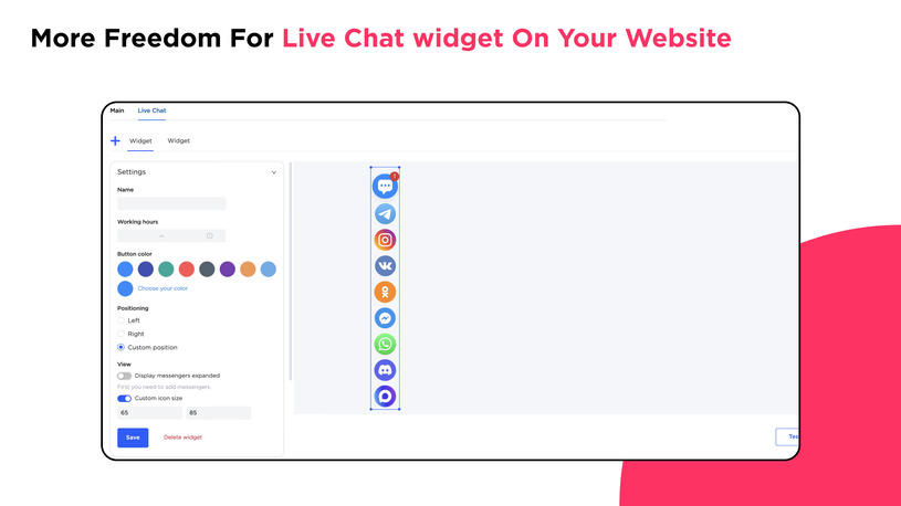 More freedom for live chat widget on your website